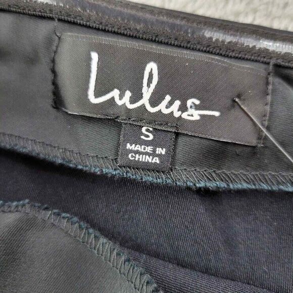 Lulus Dress Womens‎ Small Black Satin Sheath Bodycon Evening Cold Shoulder - Picture 14 of 16